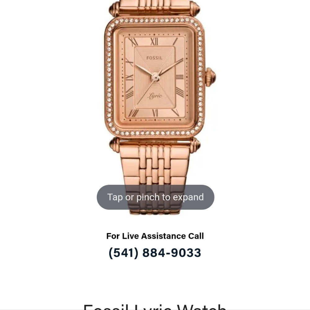 Fossil Women's Lyric Three Hand Rose Gold Tone Stainless Steel Watch ES4720 - Picture 7 of 12